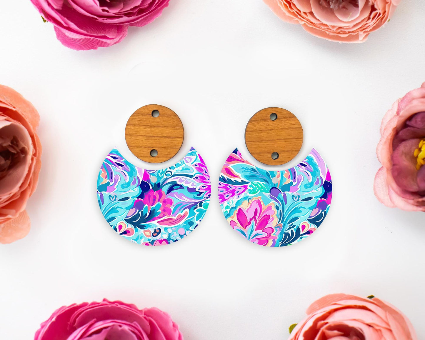 Paisley Circle Drop Earrings Blanks
