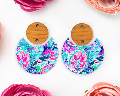 Paisley Circle Drop Earrings Blanks