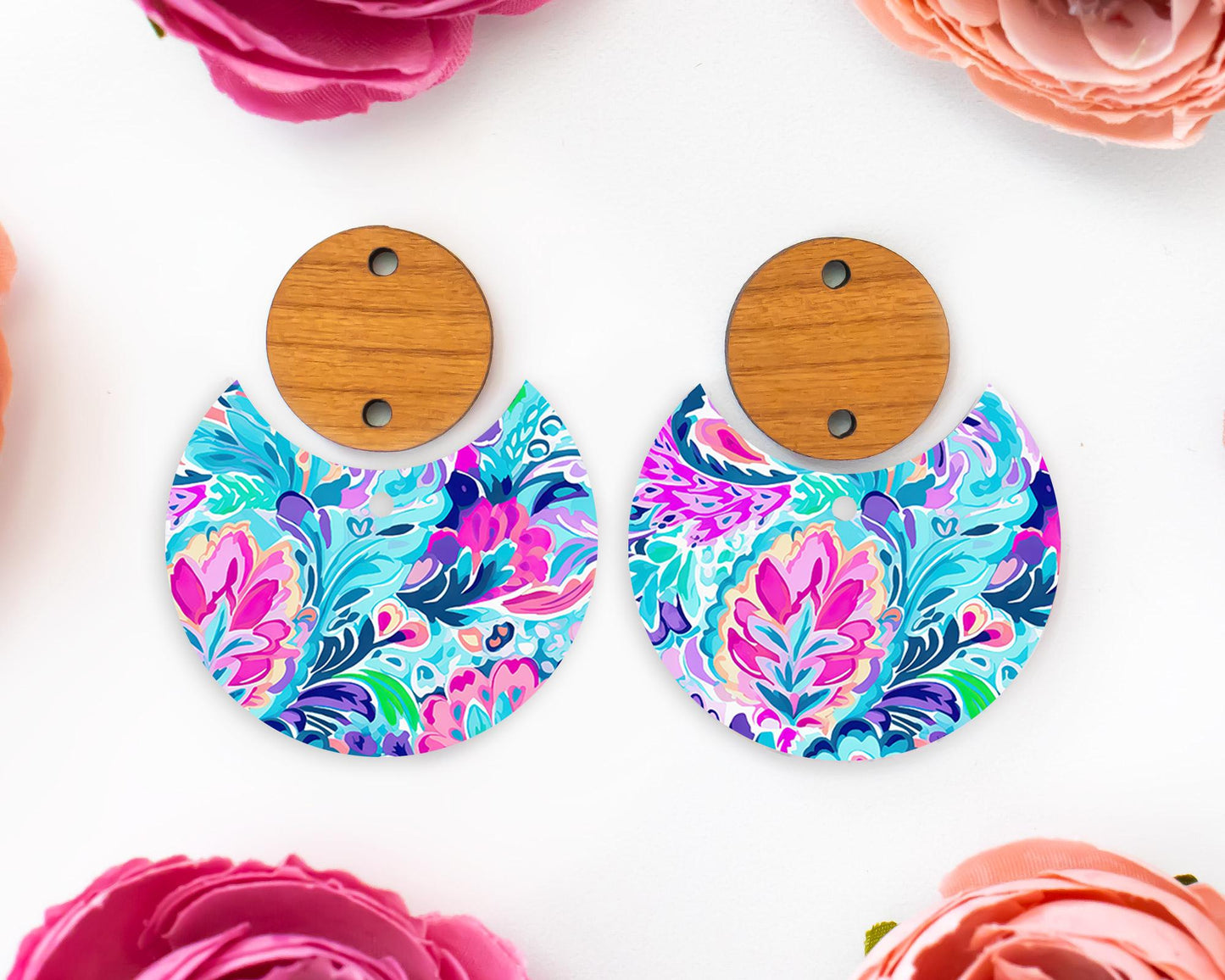 Paisley Circle Drop Earrings Blanks
