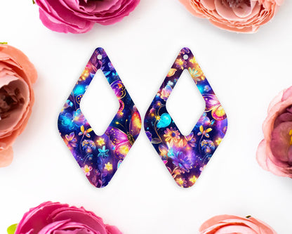 Whimsical Butterfly Diamond Teardrop Earrings Blanks