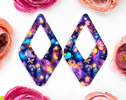 Whimsical Butterfly Diamond Teardrop Earrings Blanks
