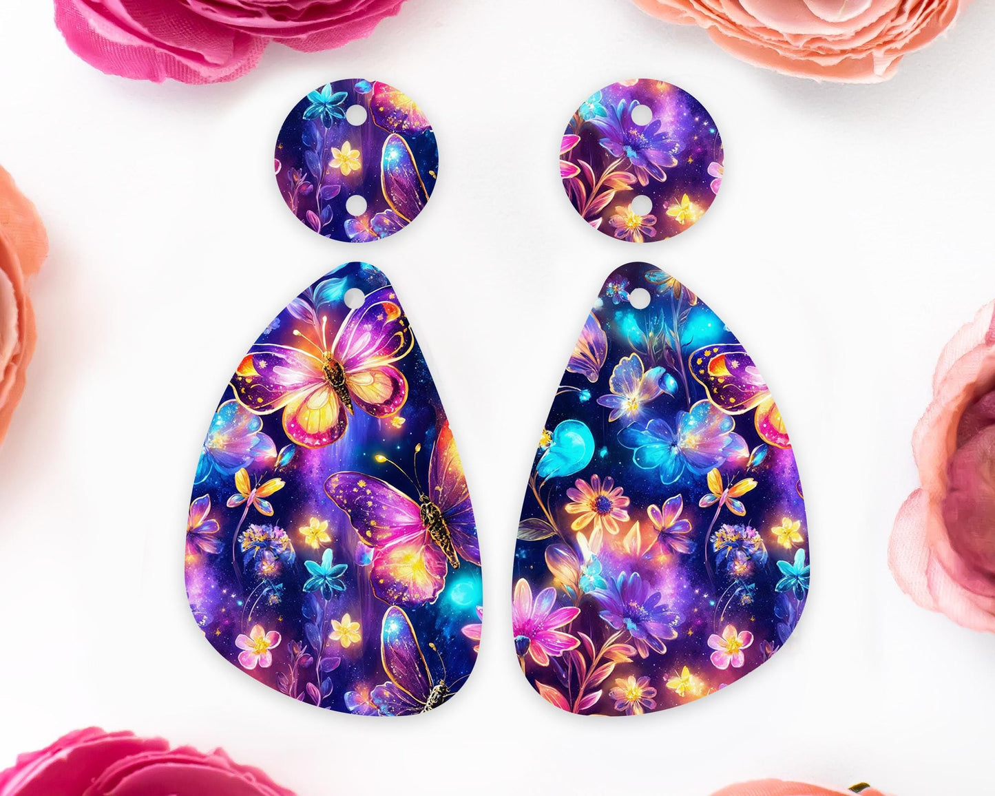 Whimsical Butterfly Teardrop Earrings Blanks