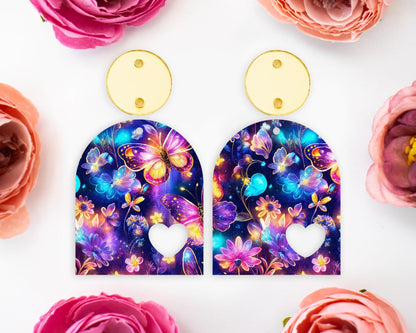Whimsical Butterfly Heart Arch Earrings Blanks