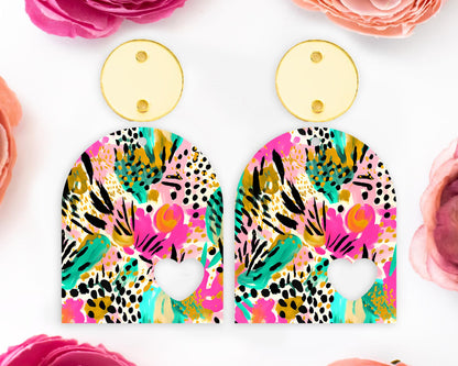 Tropical Animal Print Arch Earrings Blanks