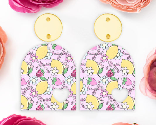 Coquette Fruits Heart Arch Earrings Blanks