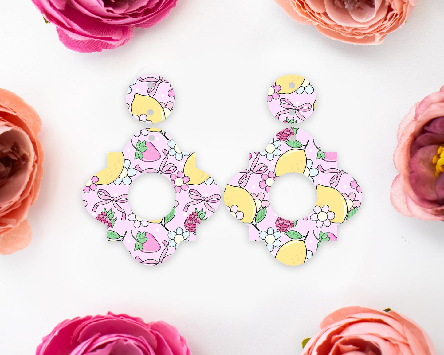 Coquette Fruits Geometric Earrings Blanks