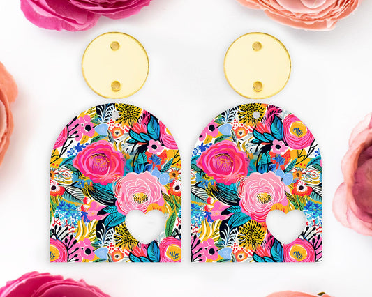 Bright Flowers Arch Earrings Blanks