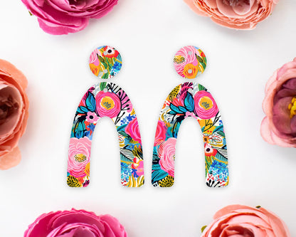 Bright Flowers Arch Earrings Blanks