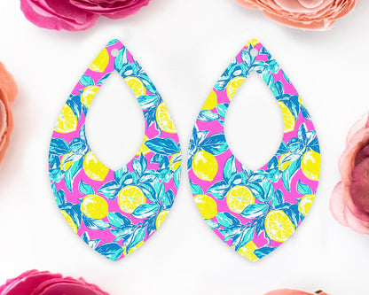 Preppy Lemon Teardrop Earrings Blanks