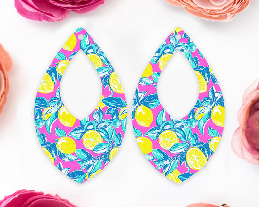 Preppy Lemon Teardrop Earrings Blanks