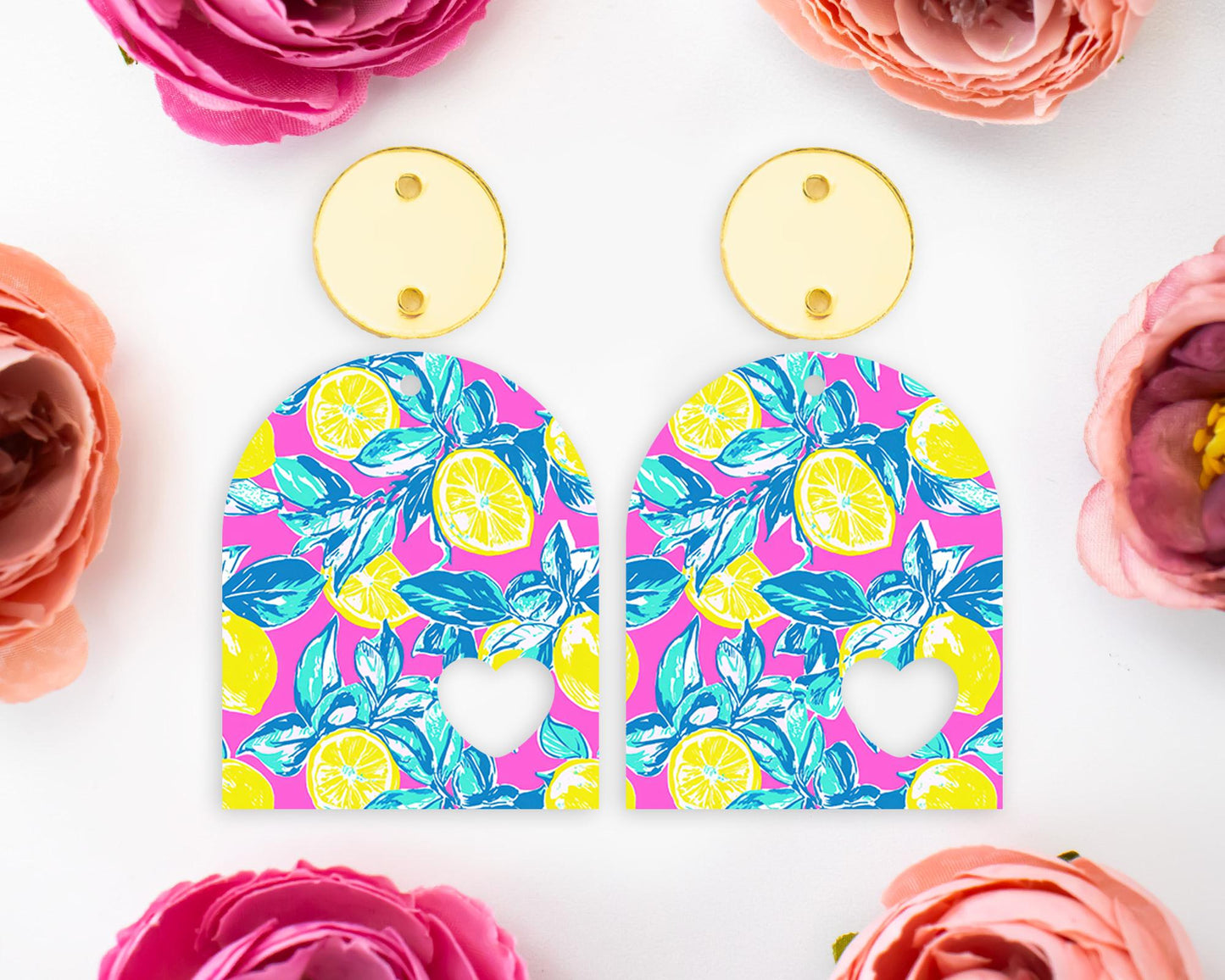 Preppy Lemon Arch Earrings Blanks