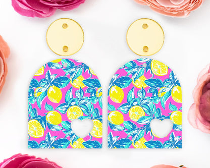 Preppy Lemon Arch Earrings Blanks
