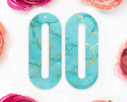 Turquoise Elongated Oval Earrings Blanks