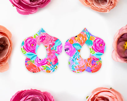 Preppy Flowers Petal Teardrop Earrings Blanks