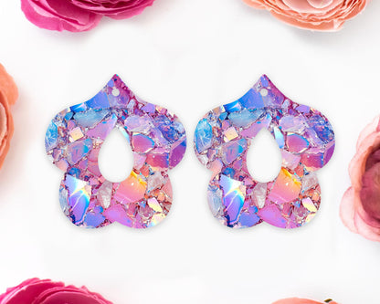 Pastel Geode Petal Teardrop Earrings Blanks