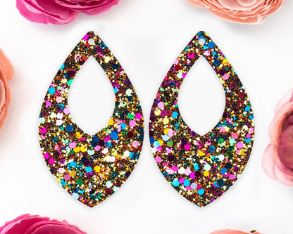 Faux Gold Sequin Teardrop Earrings Blanks