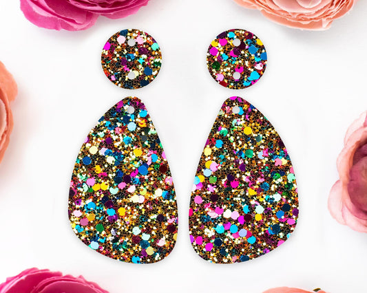 Faux Gold Sequin Teardrop Earrings Blanks