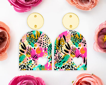 Tropical Animal Print Arch Earrings Blanks