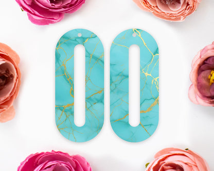 Turquoise Elongated Oval Earrings Blanks