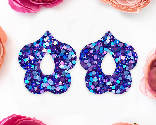 Sequin Petal Teardrop Earrings Blanks
