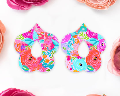 Preppy Flowers Petal Teardrop Earrings Blanks