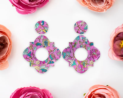 Geometric Ornate Flowers Earrings Blanks