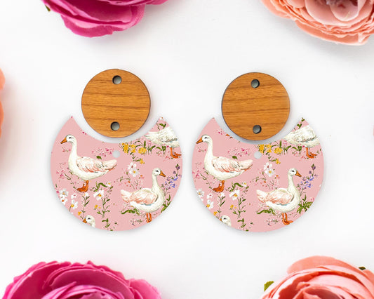 Goose Circle Drop Earrings Blanks