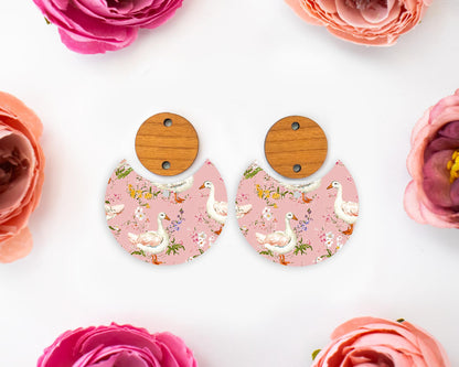 Goose Circle Drop Earrings Blanks