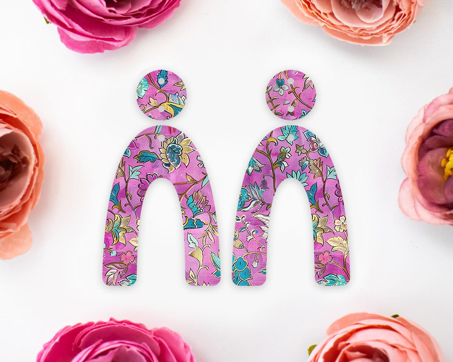 Ornate Flowers Arch Earrings Blanks