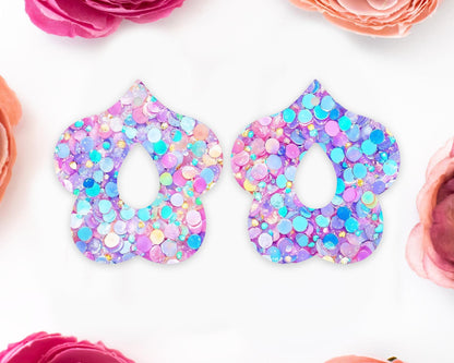 Pastel Confetti Sequins Petal Teardrop Earrings Blanks