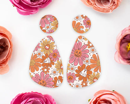 Pumpkin Halloween Teardrop Earring Blanks