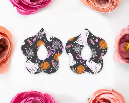 Bow Ghosts Halloween Teardrop Earrings Blanks