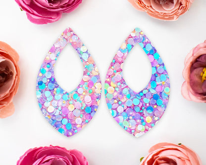Pastel Confetti Sequin Teardrop Earrings Blanks