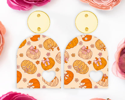 Bow Pumpkins Heart Arch Earring Blanks