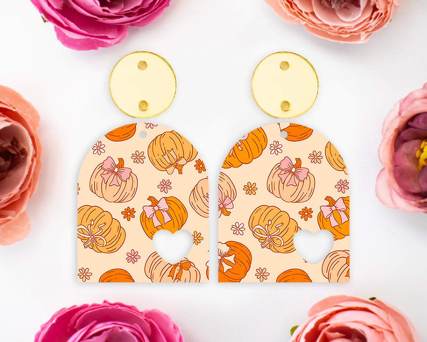 Bow Pumpkins Heart Arch Earring Blanks