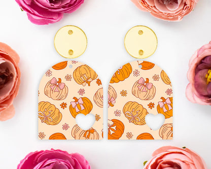 Bow Pumpkins Heart Arch Earring Blanks