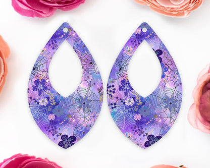 Spider Web Halloween Diamond Teardrop Earrings Blanks