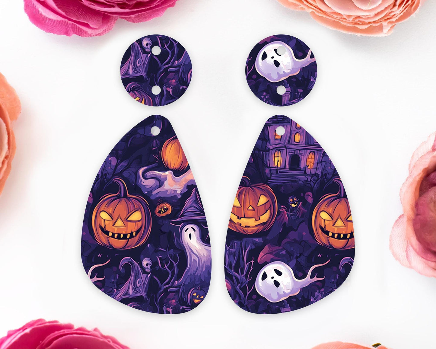 Spooky Pumpkin Halloween Earring Blanks