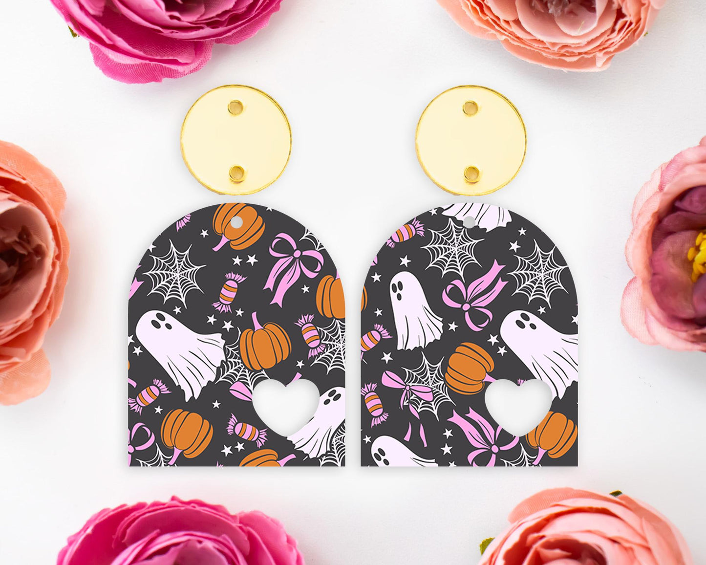 Ghost Bows Halloween Arch Earring Blanks