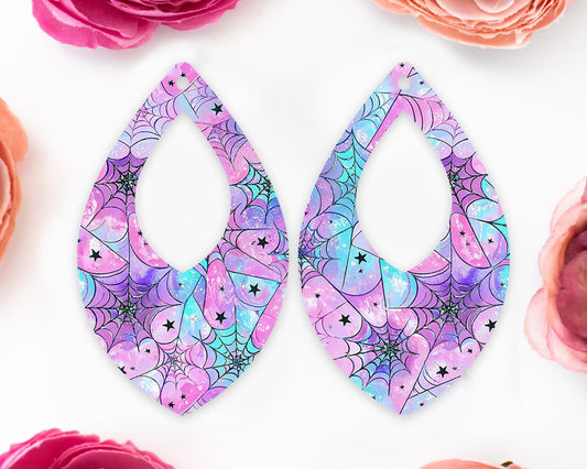 Pastel Spider Web Halloween Diamond Teardrop Earrings Blanks