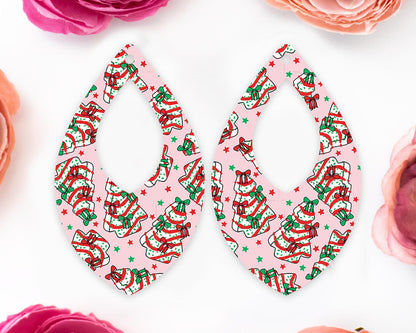 Christmas Cake Teardrop Earrings Blanks