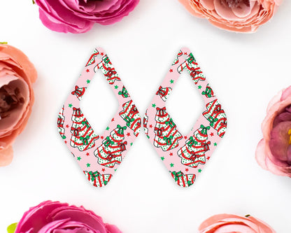 Christmas Cake Diamond Teardrop Earrings Blanks