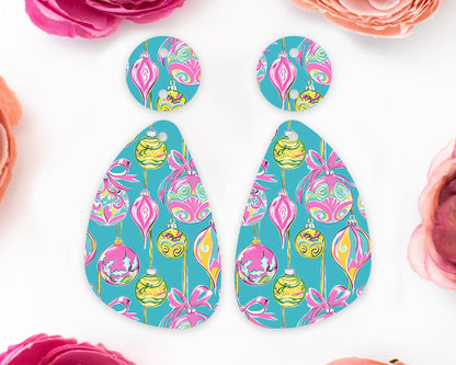 Christmas Ornaments Teardrop Earring Blanks