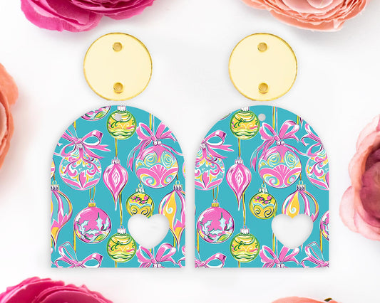 Christmas Ornaments Heart Arch Earring Blanks