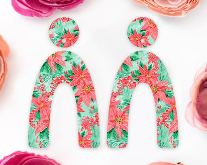 Christmas Poinsettia Arch Earring Blanks