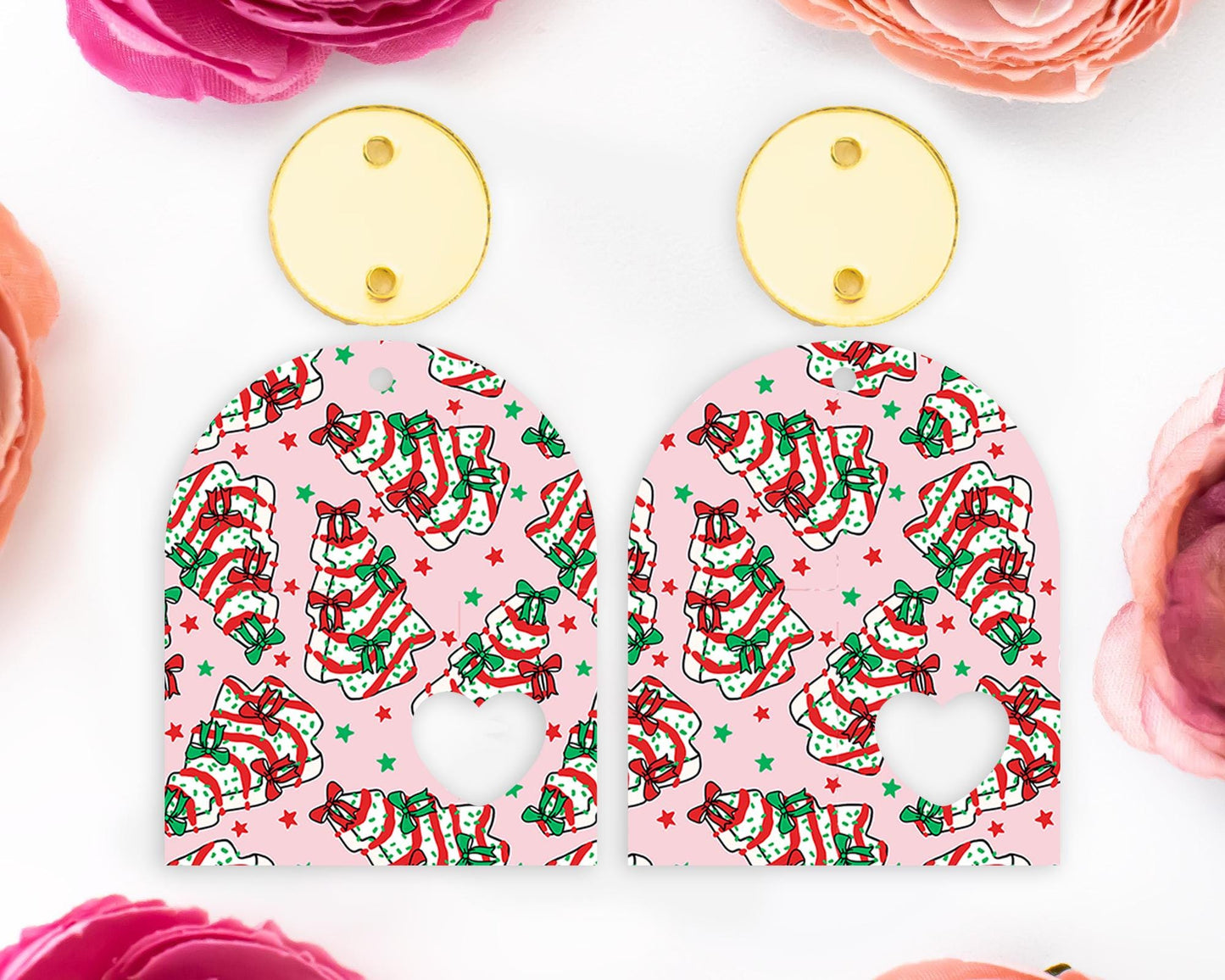 Christmas Cake Heart Arch Christmas Earring Blanks