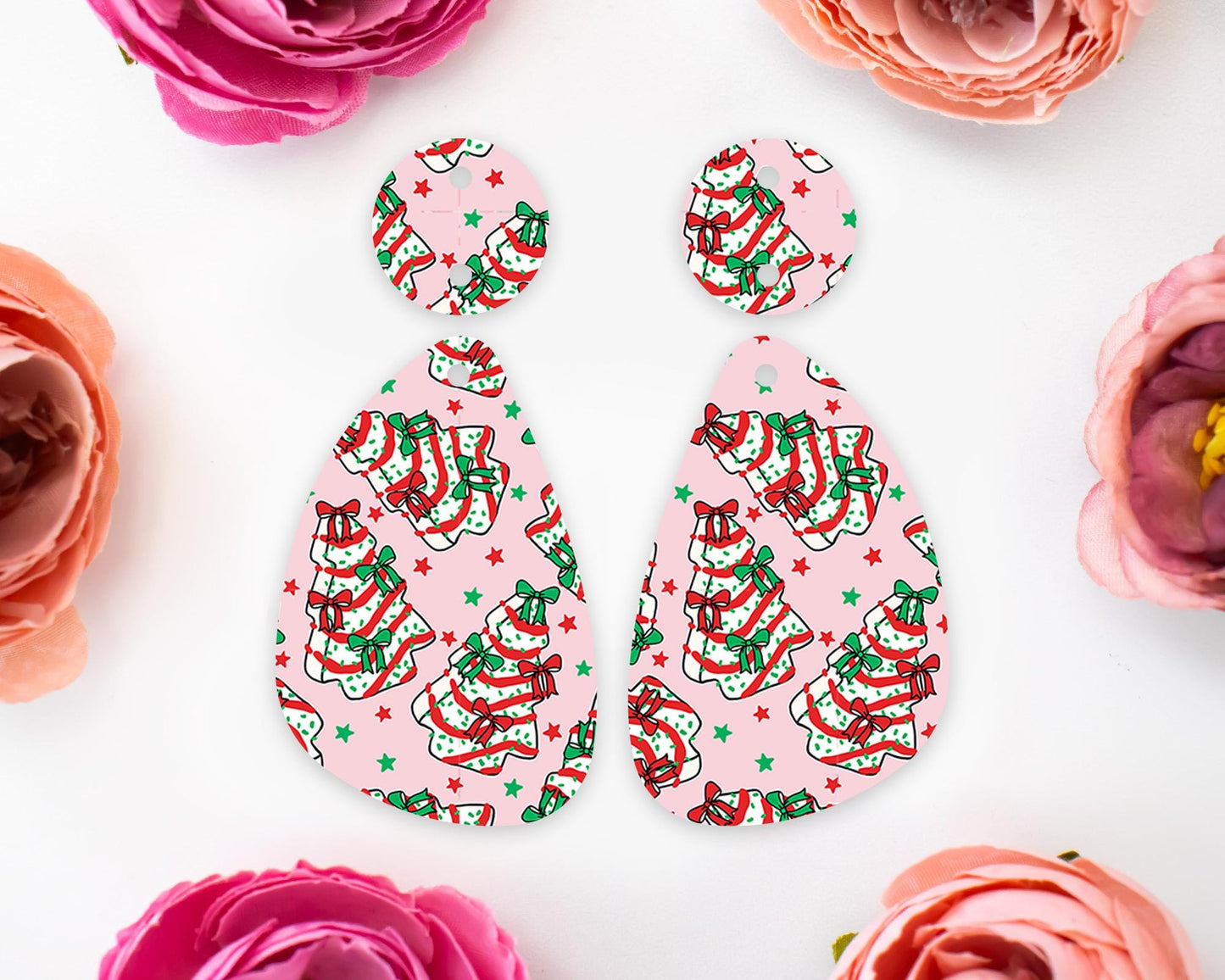Christmas Cake Teardrop Earring Blanks