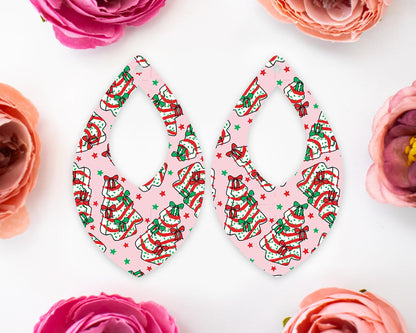 Christmas Cake Teardrop Earrings Blanks