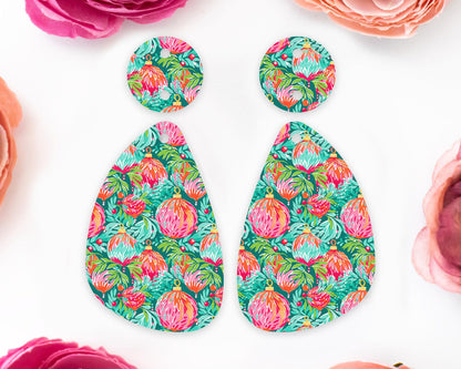 Red Christmas Ornaments Teardrop Earring Blanks