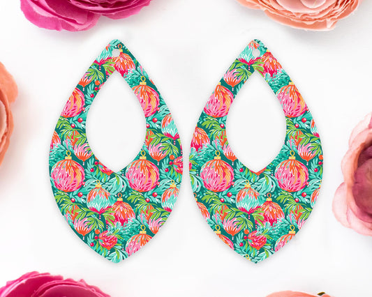 Red Christmas Ornaments Teardrop Earrings Blanks